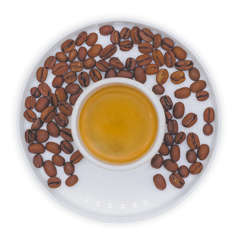 Specialty coffee served in the cup